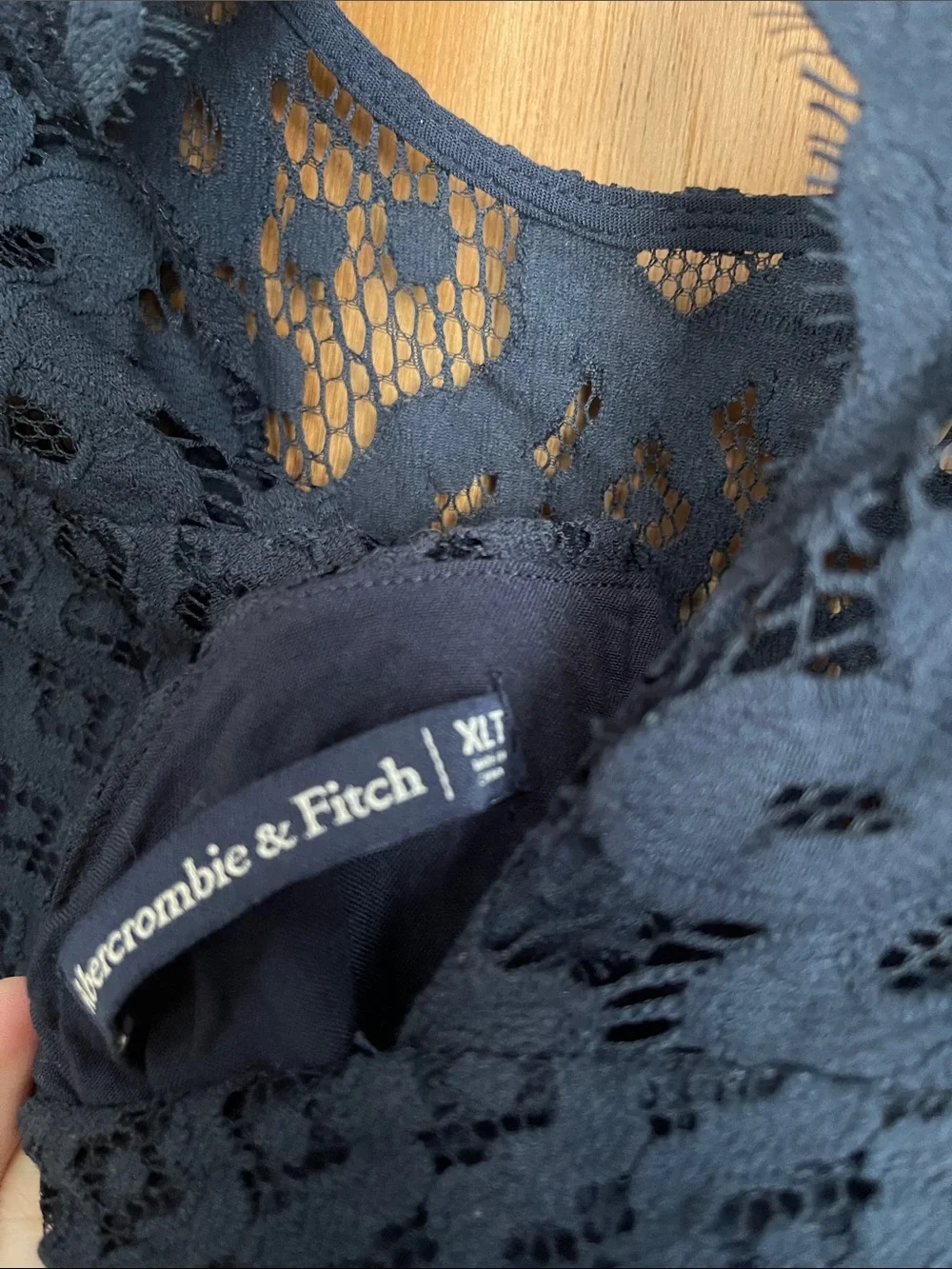 Abercrombie & Fitch Navy Blue Lace Mini Dress - Picture 3 of 3